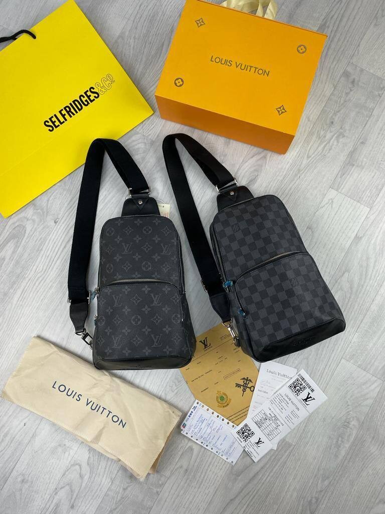3715759641.jpg Louis Vuitton LV Man Crossbody Damier Graphite Leather Sling Bag - Image 1