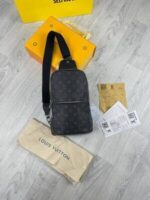 Louis Vuitton LV Man Crossbody Damier Graphite Leather Sling Bag - Image 3