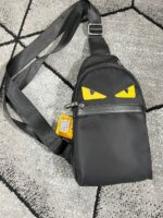 Fendi Messenger Auth Monster Body Bag Black Nylon/Goldtone (7VZ033 A2FT)