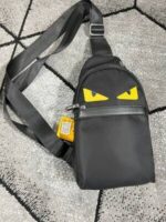 Fendi Messenger Auth Monster Body Bag Black Nylon/Goldtone (7VZ033 A2FT) - Image 2