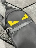 Fendi Messenger Auth Monster Body Bag Black Nylon/Goldtone (7VZ033 A2FT) - Image 3