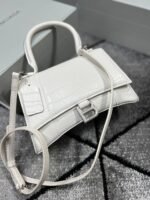 Balenciaga Leather Crossbody Top Handle Hourglass Crocodile Embossed Bags
