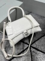 Balenciaga Leather Crossbody Top Handle Hourglass Crocodile Embossed Bags - Image 2