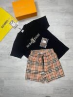 Burberry Men Replica Shorts Set Flocked Logo Tshirt Men's Fake Reps Tshirts Short Sets Boys Rep T-Shirts Man Black Multicolor Tee Shirts Mans T Shirt First Cheaper Outfit Discount Copy Classic Sale UK - Image 6