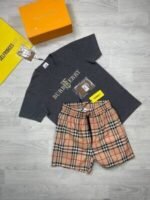 Burberry Men Replica Shorts Set Flocked Logo Tshirt Men's Fake Reps Tshirts Short Sets Boys Rep T-Shirts Man Black Multicolor Tee Shirts Mans T Shirt First Cheaper Outfit Discount Copy Classic Sale UK - Image 5