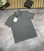 Moncler Replica Men Women Luxury Superfit Polos Shirts Collar Logo Patch Half Sleeve Men's Women's Fake Tshirt Rep T Shirt Cheap First Copy Cotton Boys Girls Polo T-shirt Reps Black White Grey Sale UK - Image 5