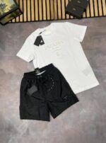 Prada Milano Logo Slim Fit T-shirts Short Set