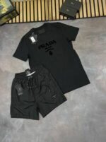Prada Milano Logo Slim Fit T-shirts Short Set - Image 3