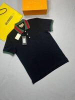 Gucci Men Women Luxury Web Collar Golf Piquet Polos Shirts - Image 4