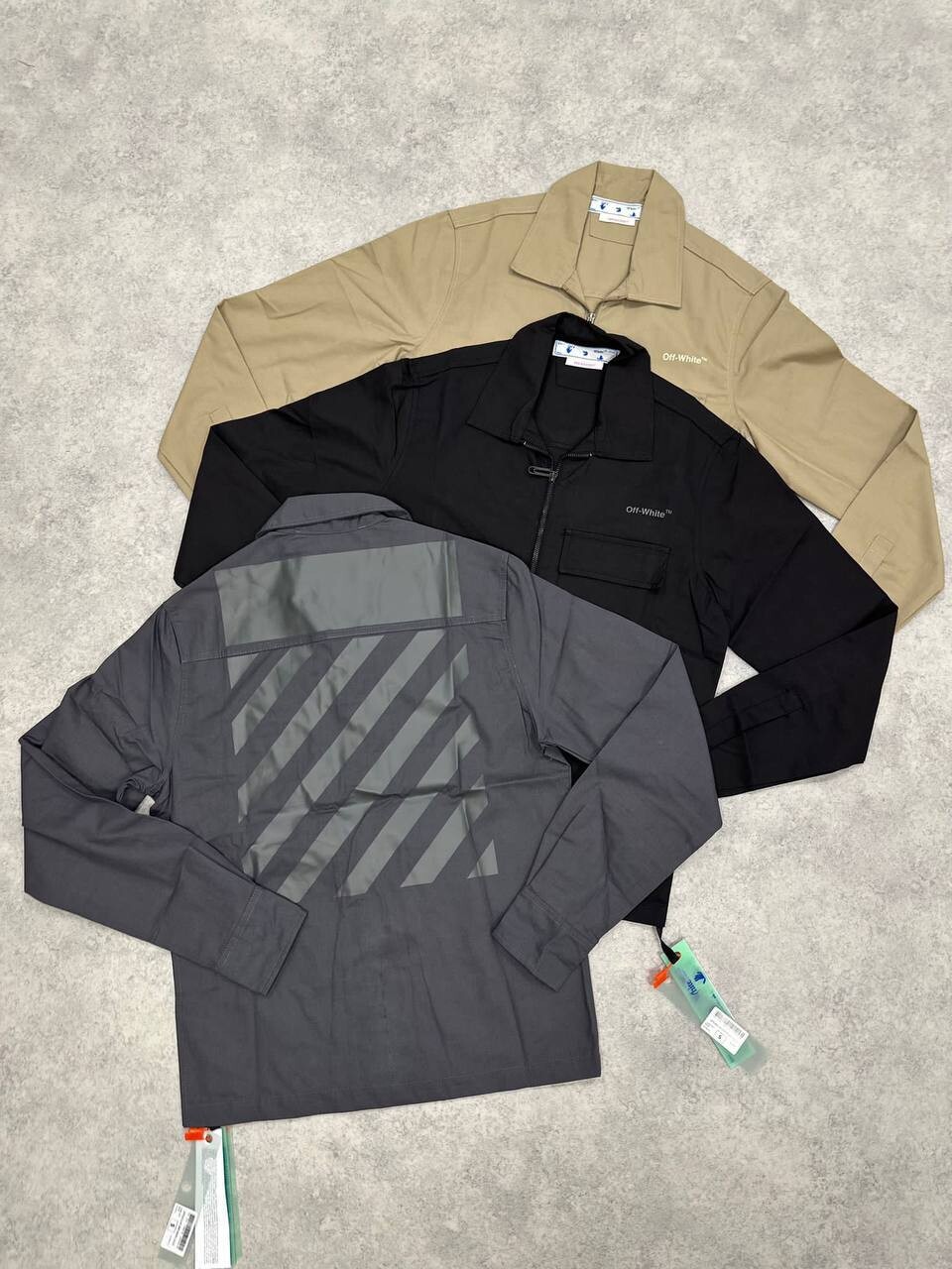 3738161921.jpg Off-White Tops Over Shirts Black Grey Beige Replica Sale UK - Image 1
