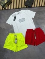 Christian Dior Printed Couture Regular Fit T-Shirt With Bootleg Short In White Red & Yellow - Image 2