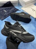 Christian Dior Trainer b22 Sneakers Black and White Reflective Runners Blue Silver Diors Rep Trainers - Image 3