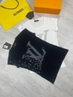 LV Ladies T-Shirts 2 Colors Black & White - Image 2