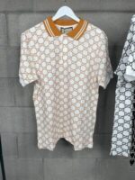 Gucci Men Women GG Stretch Cotton Web Collar Polo Shirts - Image 2