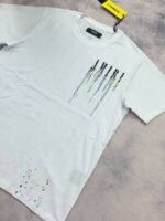 Amiri Men's Women's Replica Paint Drip Top T-shirts Men Women in Black White Blue Sale UK - Image 6