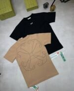 Off-White Men Women Reps Tshirts Clothes T Shirt Men's Women's Off White Back Embroidered Top Replica Arrow Shirts Fake Crew Neck T-shirt First Copy Tee Rep Tshirt Black Brown T-shirts Cheap Sale UK - Image 4
