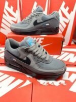 Nike Air Max 90 Smoke Grey Light Photo Blue Metallic Silver Black Men's Sneakers - Image 2