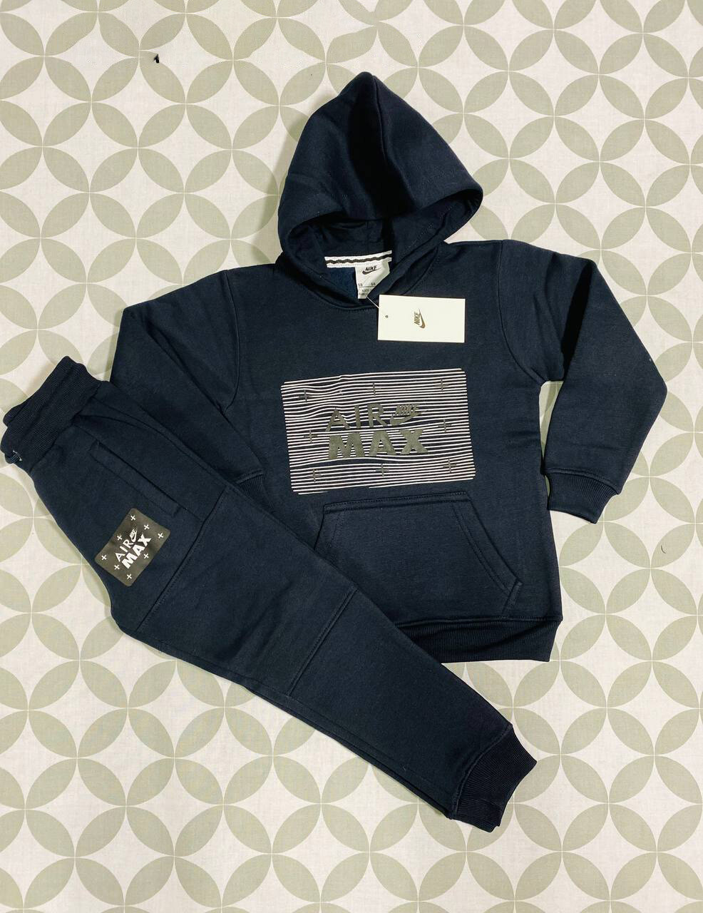 3816570936.jpg Nike Air Max Stretch Graphic Kid's Hoodie Set Tracksuit - Image 1