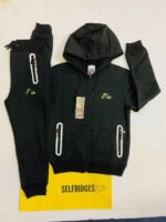 Nike Sportswear Tech Fleece Full-Zip Hoodie & Joggers Set Dark Heather Grey Black Blue For Kid's