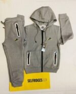 Nike Sportswear Tech Fleece Full-Zip Hoodie & Joggers Set Dark Heather Grey Black Blue For Kid's - Image 4