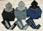 Nike Air Max Tape Polyknit Track Pants with Hoodie Tracksuit For Kids in 3 Colors