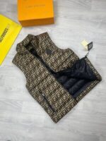 Fendi Oblique Down Vest Jacket Gilets Hoodie Bodywarmer In Silver & Golden - Image 6
