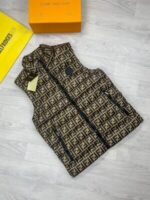 Fendi Oblique Down Vest Jacket Gilets Hoodie Bodywarmer In Silver & Golden - Image 5