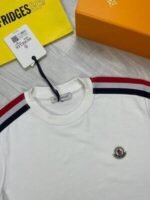 Moncler Men's Women's Stripe Jumpers Replica Designer Sweatshirt First Copy Style Reps Sweaters Iconic Logo Patch Knitted Crewneck Rep Jumper Men Women Cheap Long Sleeves Knitwear Black White Sale UK - Image 6