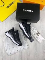 Chanel Suede Women Shoe Replica Luxury Sports Top Sneakers Cheap Runner Women's Trainer Leather Nylon Reps CC Logo Sneaker Fake Shoes Rep Fashion Girls Triple Trainers First Copy Black Runners Sale UK - Image 5
