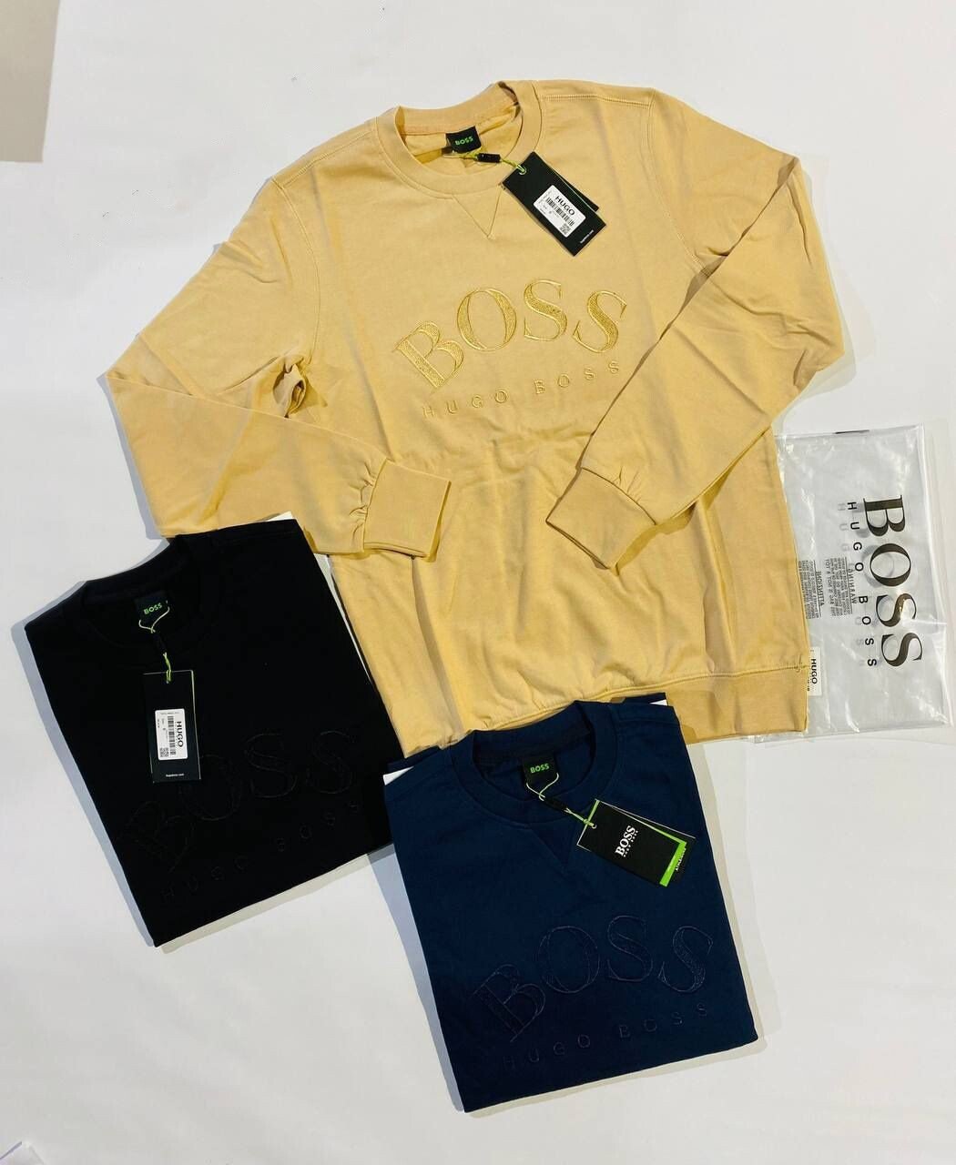 3848659257.jpg Hugo Boss Salbo Cotton-Blend Printed Jumpers Sweatshirts In 3 Colors - Image 1