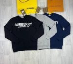 Burberry London England Men Women Replica Round Neck Jumpers Men's Women's Full Sleeves Copy Sweatshirts Logo Printed Cheap Rep Cotton Fabric Designer Outfit Black Grey Blue Discount Sale UK - Image 2