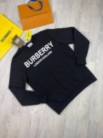 Burberry London England Men Women Replica Round Neck Jumpers Men's Women's Full Sleeves Copy Sweatshirts Logo Printed Cheap Rep Cotton Fabric Designer Outfit Black Grey Blue Discount Sale UK - Image 3