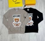 Moschino Teddy Printed Jumpers Safety Pin In Black & Beige Colors