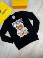 Moschino Teddy Printed Jumpers Safety Pin In Black & Beige Colors - Image 5