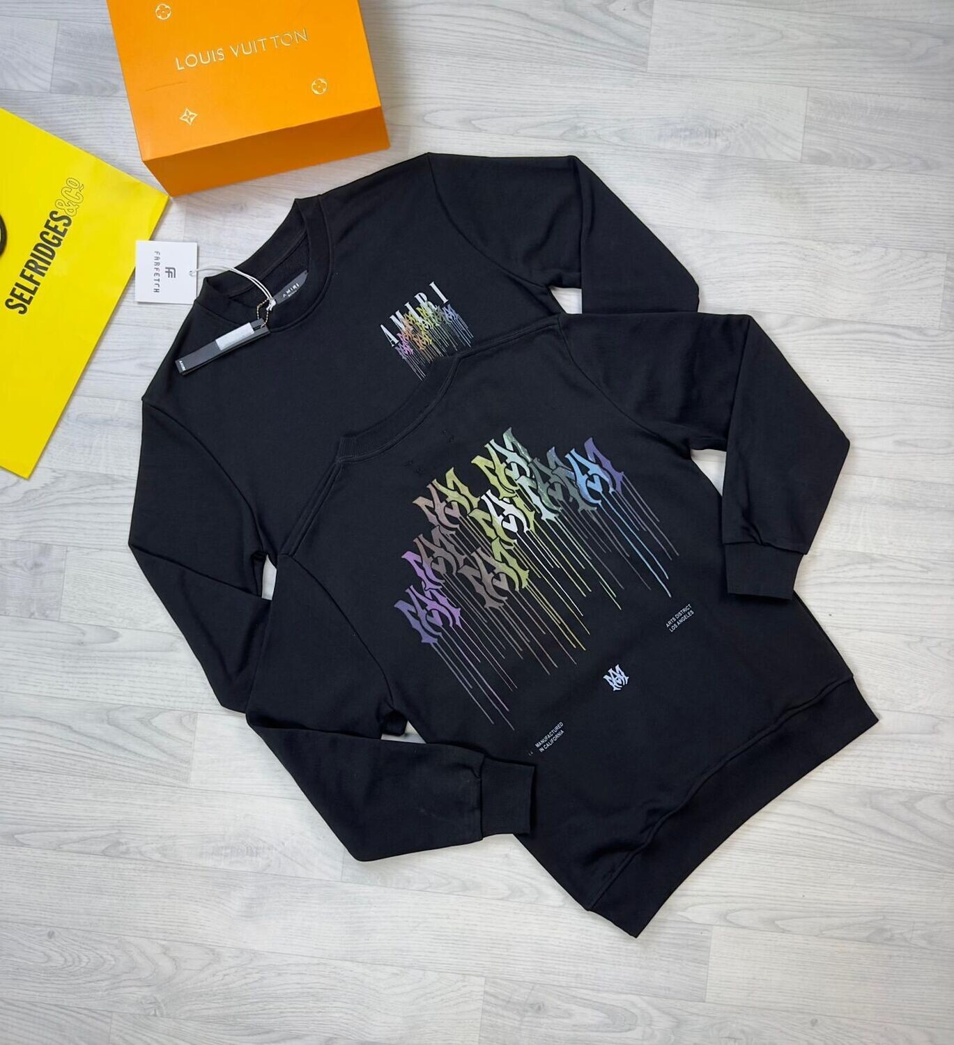 3892322305.jpg Amiri Men Women Jumpers Full Sleeve Boys Girls Cheap Sweaters in Black Color - Image 1