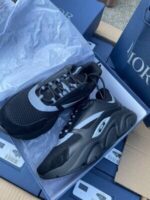 Christian Dior Trainer b22 Sneakers Black and White Reflective Runners Blue Silver Diors Rep Trainers - Image 4