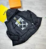 Off-White Puffer Down Winter Arrow Replica X Jacket Black Grey Sale UK - Image 3