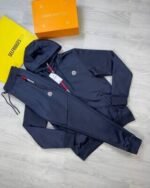 Moncler Men's Women's Replica Full Tracksuits Hoodie Cheap Knitted Long Sleeves Men Women Reps First Copy Sports Gym Boys Girls Zip Tracksuit Set Logo Nylon Fake Replica Black Navy Blue Grey Sale UK - Image 5
