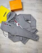 Moncler Men's Women's Replica Full Tracksuits Hoodie Cheap Knitted Long Sleeves Men Women Reps First Copy Sports Gym Boys Girls Zip Tracksuit Set Logo Nylon Fake Replica Black Navy Blue Grey Sale UK - Image 4