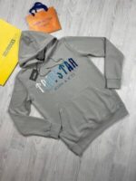 Trapstar London Chenille Decoded Embroidered It's a Secret Stylish Hoodie In Grey Color - Image 3