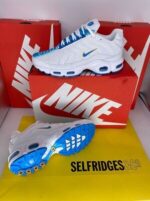 Nike Air Max Plus Spray Paint Swoosh White Blue Men's Sneakers - Image 2