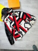 Moncler Zip Striped Hooded Windbreaker Jackets Men Women Replica Coat Pocket First Copy Adjustable Hoodie Rep Men's Women's Cheap Long Sleeve Waterproof Bodywarmer Fake Rep Red Black Sale UK - Image 3