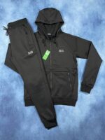 Hugo Boss Cotton-Blend Zip-Up Sweatshirt With 3D-Moulded Logo Trouser 3 Colors