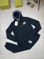 Moncler Men Women Replica Full Tracksuits Knitted Long Sleeves Men's Women's Reps Boys Girls Zip Tracksuit Set Logo Hoodie Nylon Cheap First Copy Style Sports Gym Fake Rep Black Navy Blue Grey Sale UK - Image 2