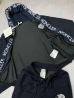 Moncler Men Women Replica Full Tracksuits Knitted Long Sleeves Men's Women's Reps Boys Girls Zip Tracksuit Set Logo Hoodie Nylon Cheap First Copy Style Sports Gym Fake Rep Black Navy Blue Grey Sale UK - Image 5
