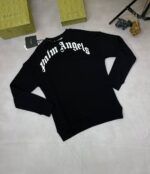 Palm Angels Curved Logo Crew Neck Jumpers