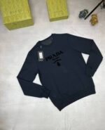 Prada Milano Knit Wool Flocked Logo Crewneck Jumpers - Image 3