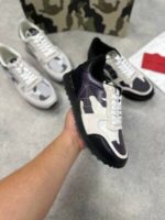 Valentino Mesh Fabric White Camouflage Rockrunners Sneaker - Image 4