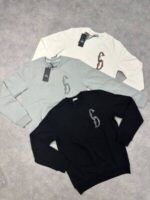 Christian Dior Printed CD Logo Jumpers In Black Grey White Colors - Image 3