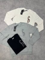 Christian Dior Printed CD Logo Jumpers In Black Grey White Colors
